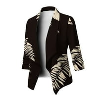 Ženske jakne i jakne za odijevanje Print Slim Tops bluza odijelo odijelo odijelo CARDIGAN Black l