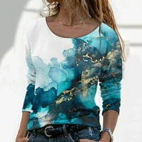 Floralna majica s dugim rukavima Ženska povremena Dressy Works Tops Tunic Lagani pulover Slatka bluza