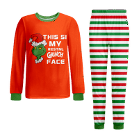 Usklađivanje Božićne pidžame Set Green Santa Cartoon Štampane veličine Dječjeg djece-ljubimce za kućne