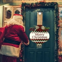 Božićna drvena dovratna ploča na vratima privjesak sa bobičastom lukom Dekor viseći ukras za kućna zidna