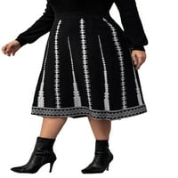 Elegantni geometrijski uzorak Black Plus džemper veličine suknje