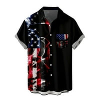 Muška košulja Muška zastava Nezavisnosti Zastava 3D Digitalni tisak Personalizirani modni rever dugme