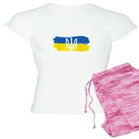 Cafepress - Stojim sa amblemom za zastavu Ukrajina Patri Pajamas - Ženska lagana pidžama