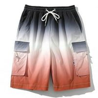 Muški gradijentski teretni kratke hlače Casual Classic Fit izvlačenja ljetne plaže s elastičnim strukom