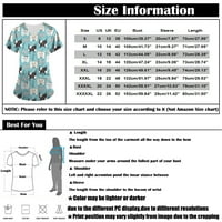 Ženski ljetni vrhovi tiskani kratki rukav V-izrez V-izrez Radna uniforma džepna bluza 3xl