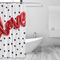 Zavjese za tuširanje za Valentinovo voli srce od tiskano kupatilo za zavjesu s kukama bez mirisa vodootporna zavjesa za kupaonicu