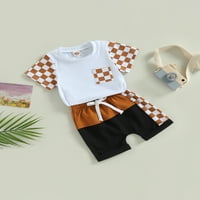 Peyakidsaa Baby Boy Summer Shart Outfit Set, majica kratkih rukava i kratke hlače za podizanje