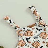 SUNISERY TODDLER Baby Girl Halloween kombinezi za preskoče i bundeve i pauk web print ručni zvona bez
