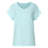 Bluze za žene T majice bavi se čišćenjem ženskih kratkih rukava V izrez pune boje casual majice labave