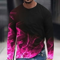 Uorcsa Club Crew izrez dugih rukava Svestrani labav pulover uzorak uzorak 3D tiskani muškarci T majice