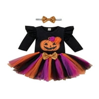 Djevojke za bebe Halloween Outfits set s dugim rukavima za ruljiju + tulle tutu suknja + traka za glavu