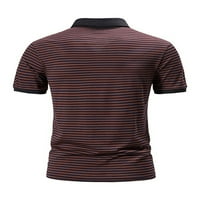 Eleluny MENS Polo kratki rukav majica Striped Golf Tops Office Casual TEE Bluza 1,1leen m