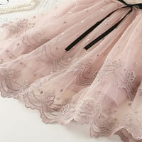 Djevojke oblače djevojke 'modne haljine za princeze Dječje Vranje rukava bez rukava vezene mrežne fluffne haljine Djevojke' haljine ružičaste 4- godine