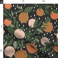 pamučni listovi, set tkanina - mandarina kišna bloom citrus voće Ljetni naranči opružni cvjetni