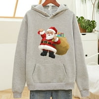 Fesfesfes Božićne s kapuljače Hoodie Hoodie Women Santa Claus Print Top dugim rukavima dugih rukava