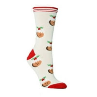 Čarape Žene Žene Slatki Božićni vintage Tisak Debljine čarape Duga čarapa Udobne čarape Bijelo besplatno