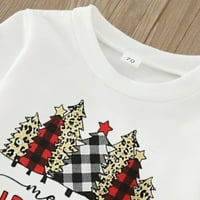 Duksevi toddlera Pulover Božićne majice Xmas Tree Pismom tiskani pulover dugih rukava vrhovi devojaka