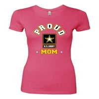 Divlji Bobby ponosna američka vojska mama Americana American Pride Women Slim Fit Junior Tee, vruće ružičaste, x-vele