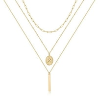 Pokloni zlata za žene 14K pozlaćene kovanice Ogrlice za ogrlice sa ogrlicom Slojevi karata za lančane