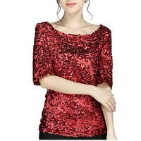 Pedort Womens vrhovi Trendy CACH TEE majica pulover crvena, 3xl