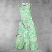 Royallove haljine za ženske vintage elegantne tiskane tunika struka Midi haljina ljetna casual haljina