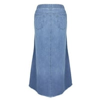 Vedolay suknja za žene Trendi ženske plus veličine A-line kate suknja duga duljina, svijetlo plava s