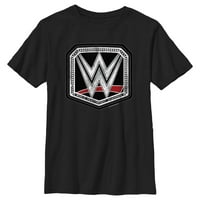 Boy's WWE Work World Heavyweight Champion Logo Grafički tee crni mali