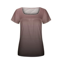 Ženska bluza Square Square Crat kratki rukav Gradijentna tiskana majica Ljetna labava casual majica