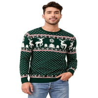 Obiteljski božićni džemper poprimi vrata za rew pahulje Pleteni pulover za žene Muška djeca