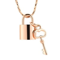 WPWXIN Gold Lock & Key Kremation Privjesak Male urne za pepeo održava mini urnu ključu za ključeve-rosenecklace
