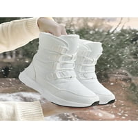 Ferndule Dame Winter Boot Mid CALF čizme za snijeg čipke tople čizme Okrugli prstiju plišani vodootporni