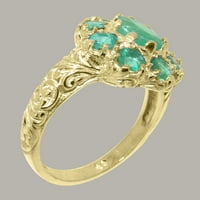 Britanci napravio 14k žuto zlatni prsten s prirodnim realnim ženskim prstenom - veličine opcija - veličine 4