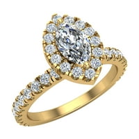 Petite zaručni prstenovi za žene markise rezano halo dijamantni prsten 18k zlato 1. ct tw