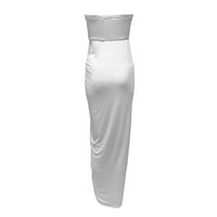 FESFESFES OFF haljina za žensko proljeće Čvrsta boja Duga haljina Ležerne prilike Ležerne prilike Split
