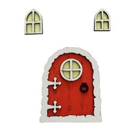 Outfmvch Božićni ukrasi Početna Dekor Kuća Minijaturni prozori i vrata Mini vrata Dekor stabla prozora za dekor doma