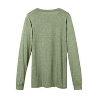 Fragarn majice s dugim rukavima za žene bluze casual podijeljeni vrhovi pulover sa džepnim puloverma