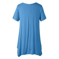 RBAOFUJIE majice za žene Ženska modna casual ljetna čvrsta boja kratki rukav okrugli vrat Top bluza Ženske vrhove