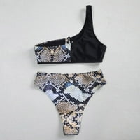 Europske i američke dame Split Sjeme leoparda kupaćih kostima Bikini visokog struka kupaca za žene