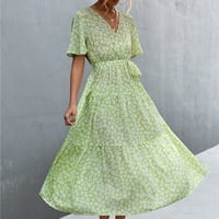 Must-haude Outfit ženska nova ljetna modna floralna haljina s kratkim rukavima Halter haljina