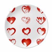 Valentinovo Hearts Crvena skica Dekorativni porculanski salver jelo za večeru