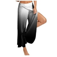 Ženske ljetne casual joga hlače labav rastezanje elastičnog struka Split Slacks Grey 2XL