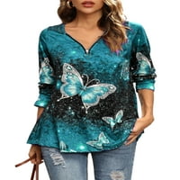 Paille Women Torggy Loose Majica Modni radni vrtovi Leptir Ispiši DailyWer majica Tunička bluza svijetlo