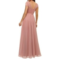 Ljetne haljine za žene V-izrez modne tiskane haljine bez rukava ružičasta xl