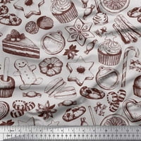 Soimoi Japan Crepe Satin Tkaninski cupcake, kolačići i bomboni Hrana tiskano tkanine širom