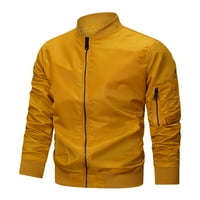 Yueulianxi muško jesen i zimska topla jakna modni casual Soild Color patentni zatvarač dugi rukav džepni