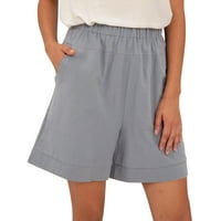 Outfmvch kratke hlače za žene modne široke noge za liniju vrećice elastične kratke hlače za žene teretne