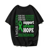 Ženska majica za mentalno zdravlje Ležerne prilike i nose zelene grafičke majice kratki rukav vrhovi