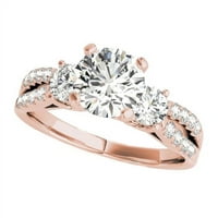 1. Carat Split Shank Exquisite Tri kameni ručni dijamantni prsten 14k bijelo zlato