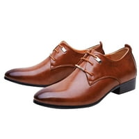 DMQupv meke kožne cipele za muškarce Style Britanci Retro Istecd Toe čipke Up Business Casual Points