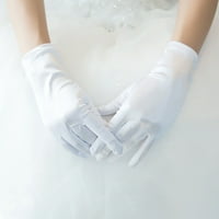 Premium pune boje ručne ručne zglobove kratke satenske vjenčanice matične rukavice